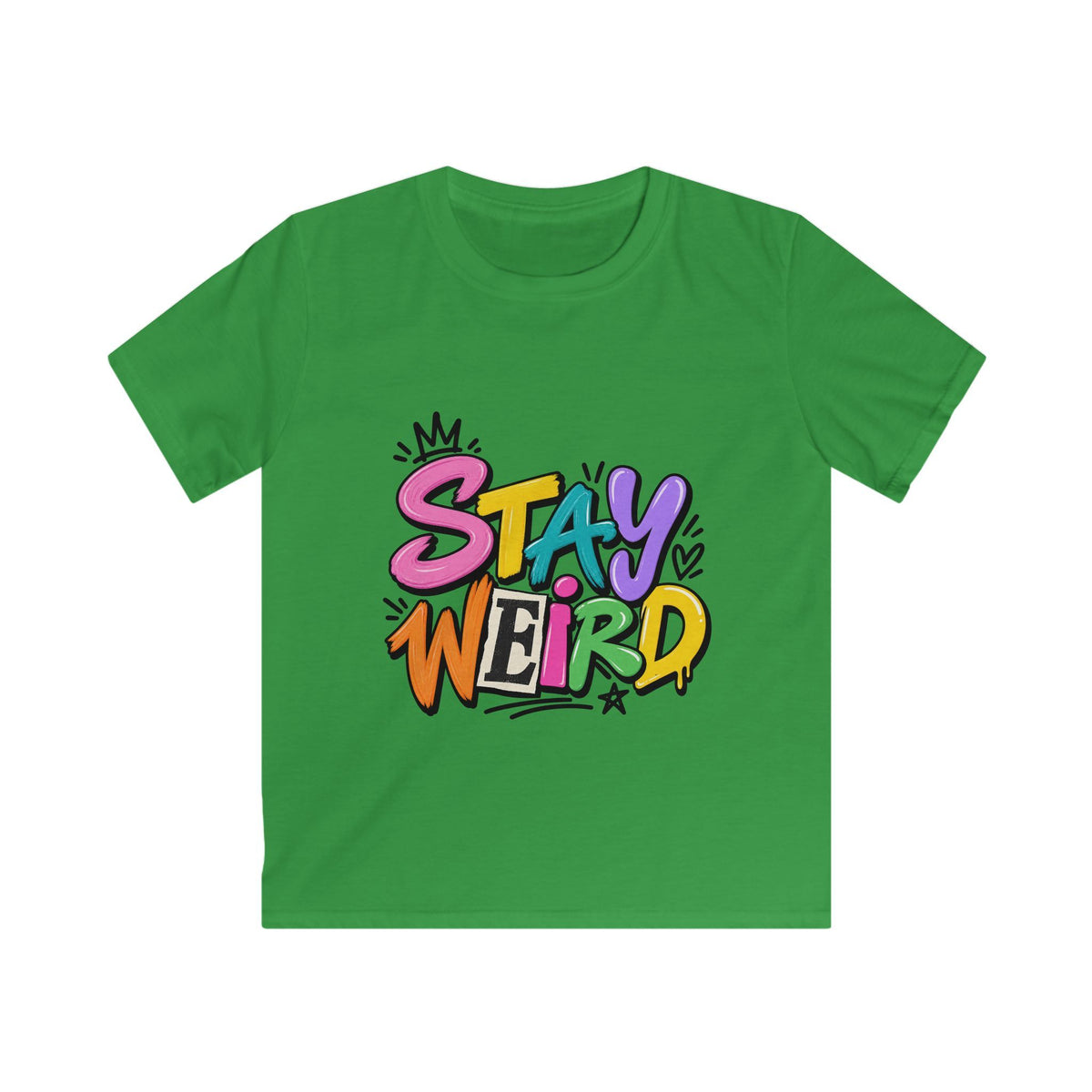 Kids T-shirt - "Stay Weird" Colorful Graffiti Shirt for Kids, Playful Self-Expression Gift