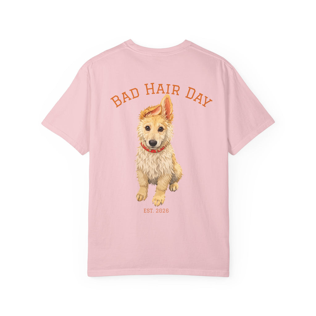 Bad Hair Day Puppy Adult T-Shirt | Paw Print Graphic
