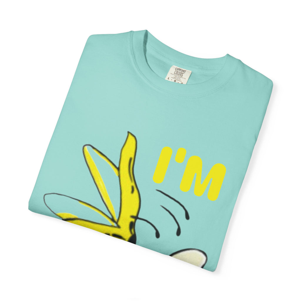 Banana Skateboard Adult T-Shirt — "I’m Free" Cute Skateboarding Banana Graphic Tee