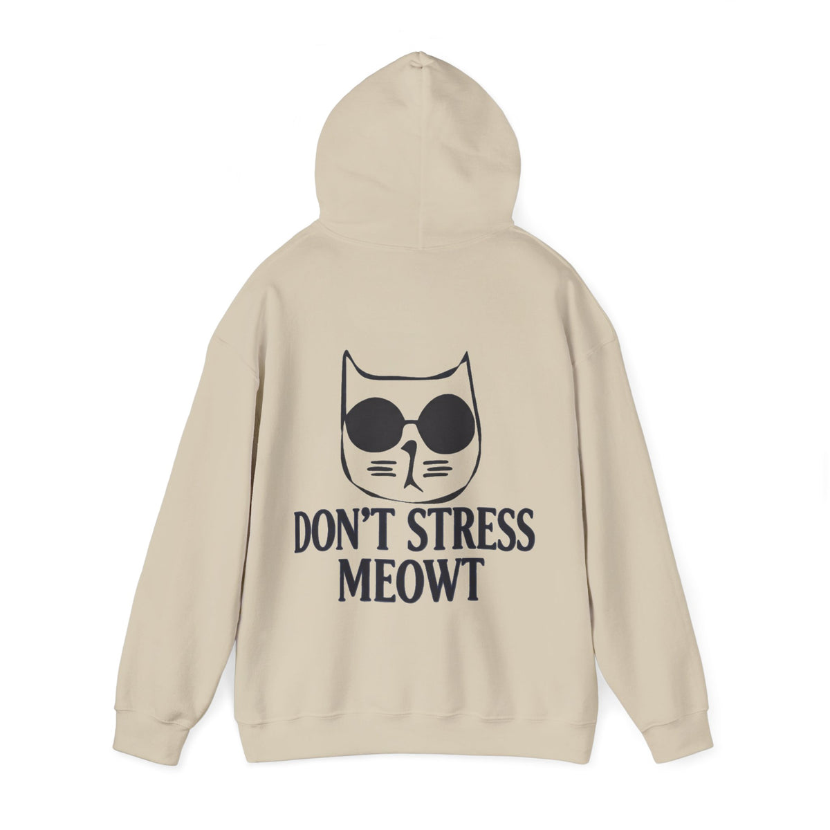 Don't Stress Meowt Adult Hoodie — Relaxed Cat Graphic Sweatshirt