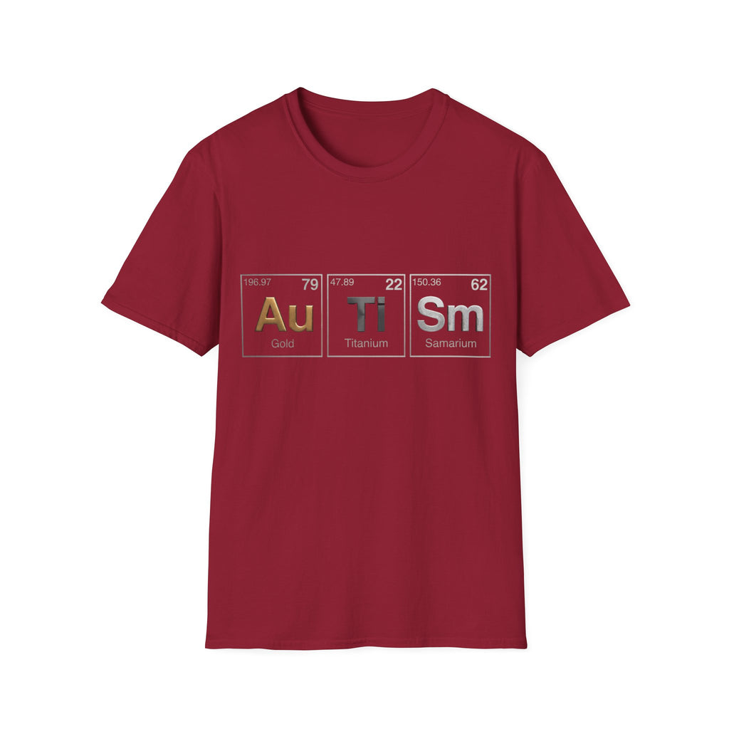 Adult T-Shirt — 'Au Ti Sm' Periodic Table Autism Awareness Tee