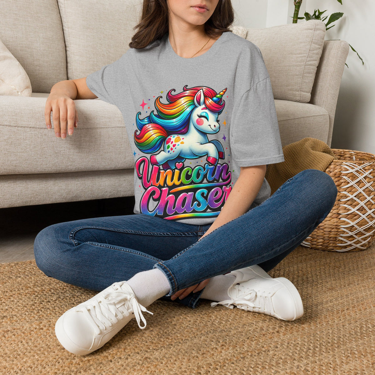 Funny Unicorn Chaser Adult T-Shirt — Rainbow Magical Unicorn Tee