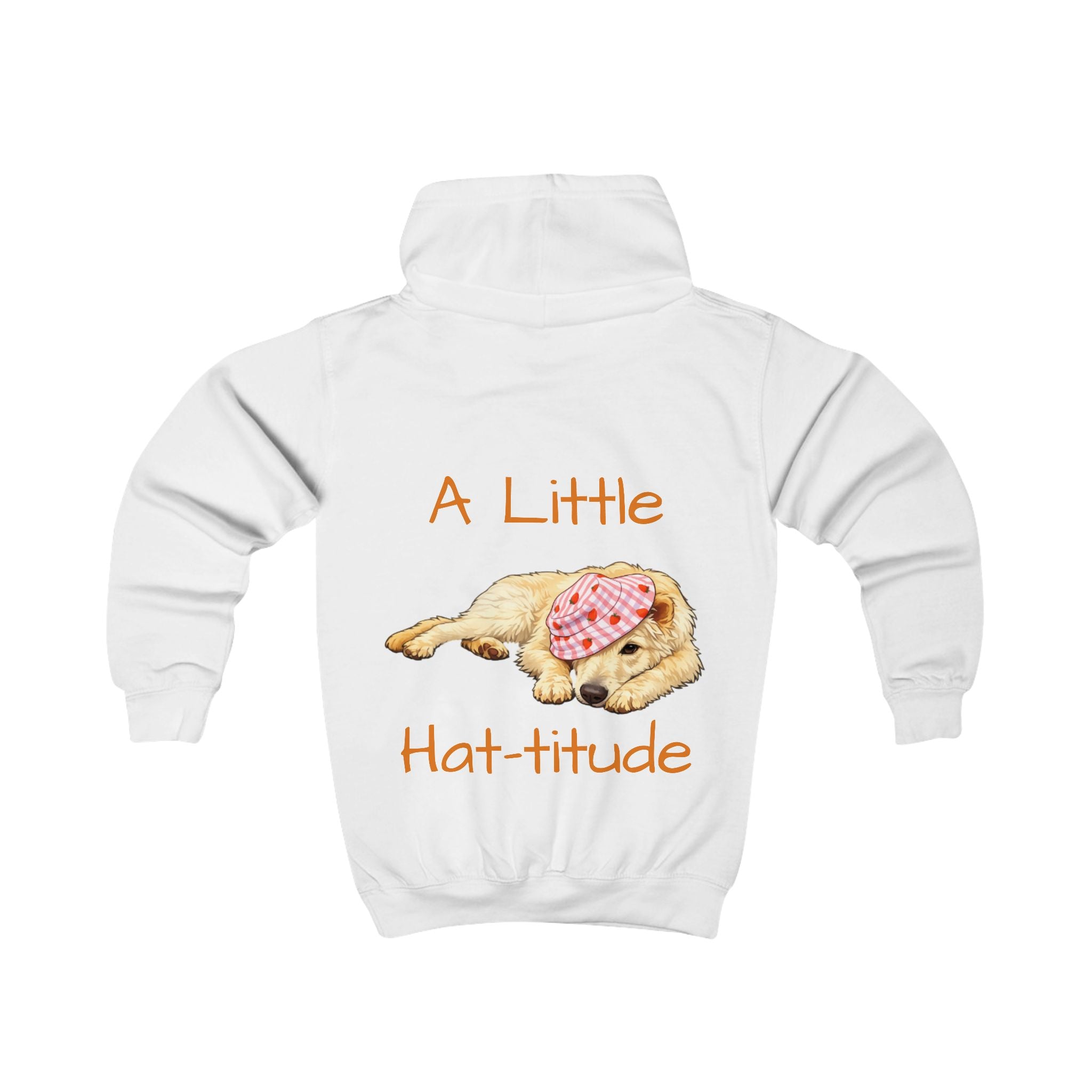 Tyra Pup with Hat Kids Hoodie | 'A Little Hat-titude' dog design