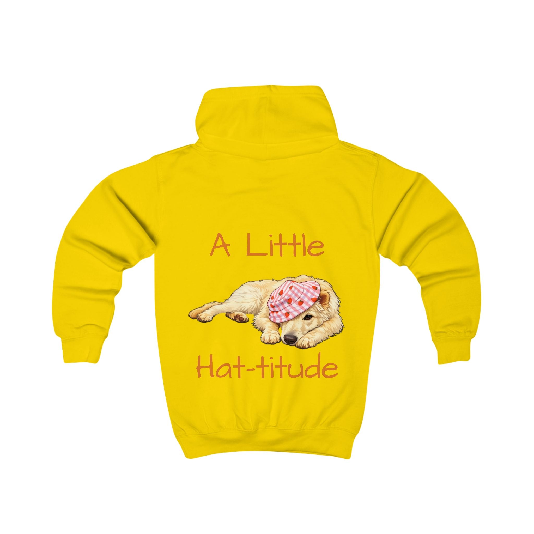 Tyra Pup with Hat Kids Hoodie | 'A Little Hat-titude' dog design