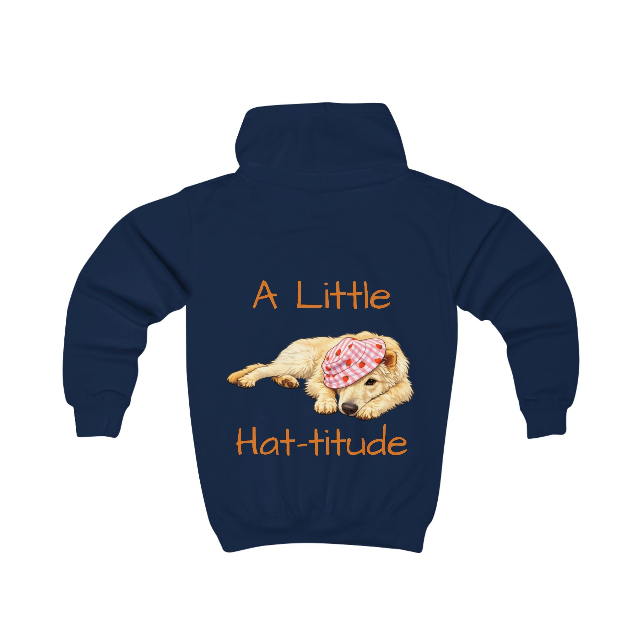 Tyra Pup with Hat Kids Hoodie | 'A Little Hat-titude' dog design