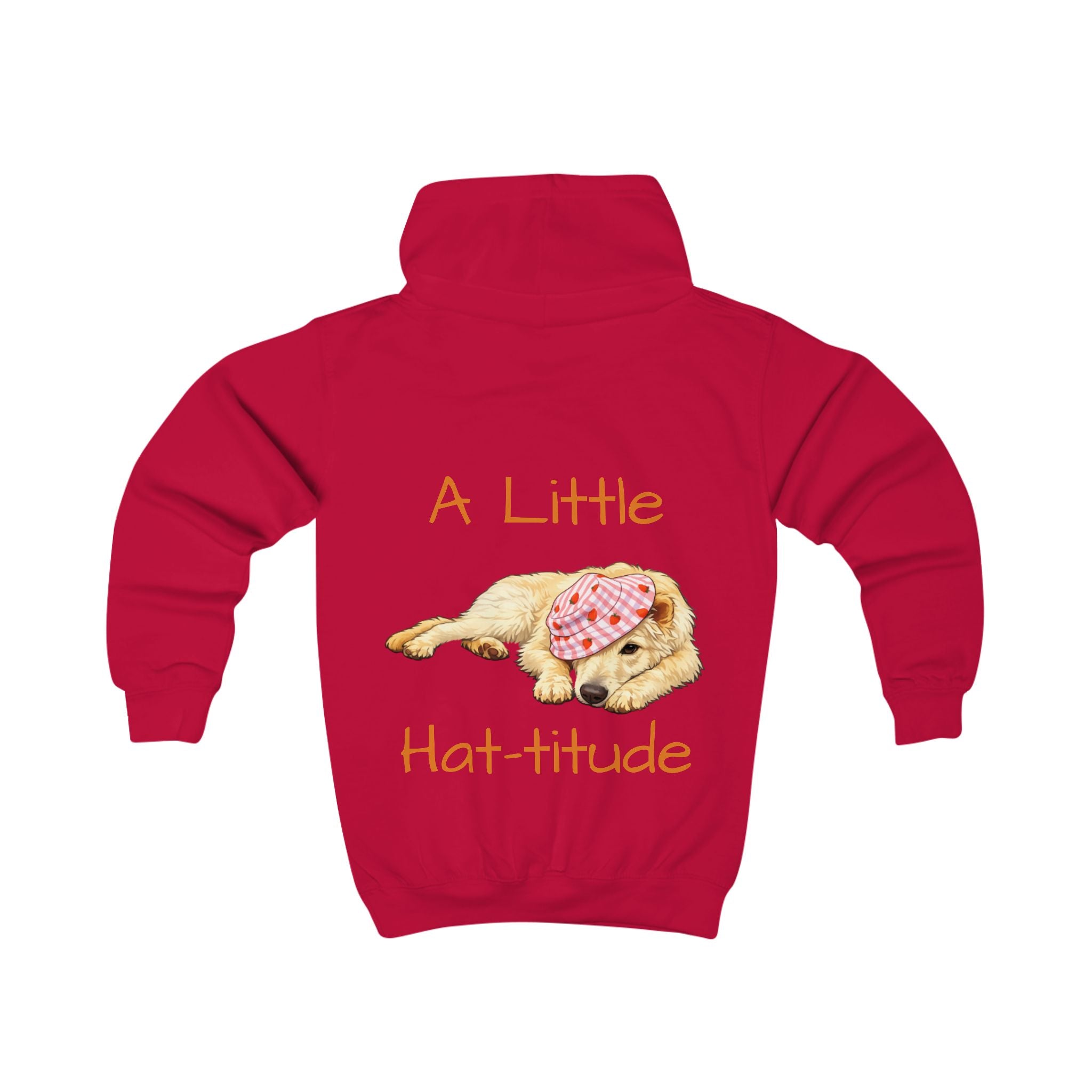 Tyra Pup with Hat Kids Hoodie | 'A Little Hat-titude' dog design
