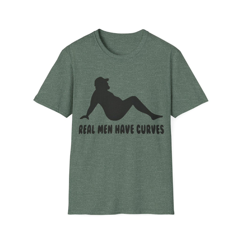 Curvy Silhouette Adult T-Shirt — "Real Men Have Curves" Graphic Tee