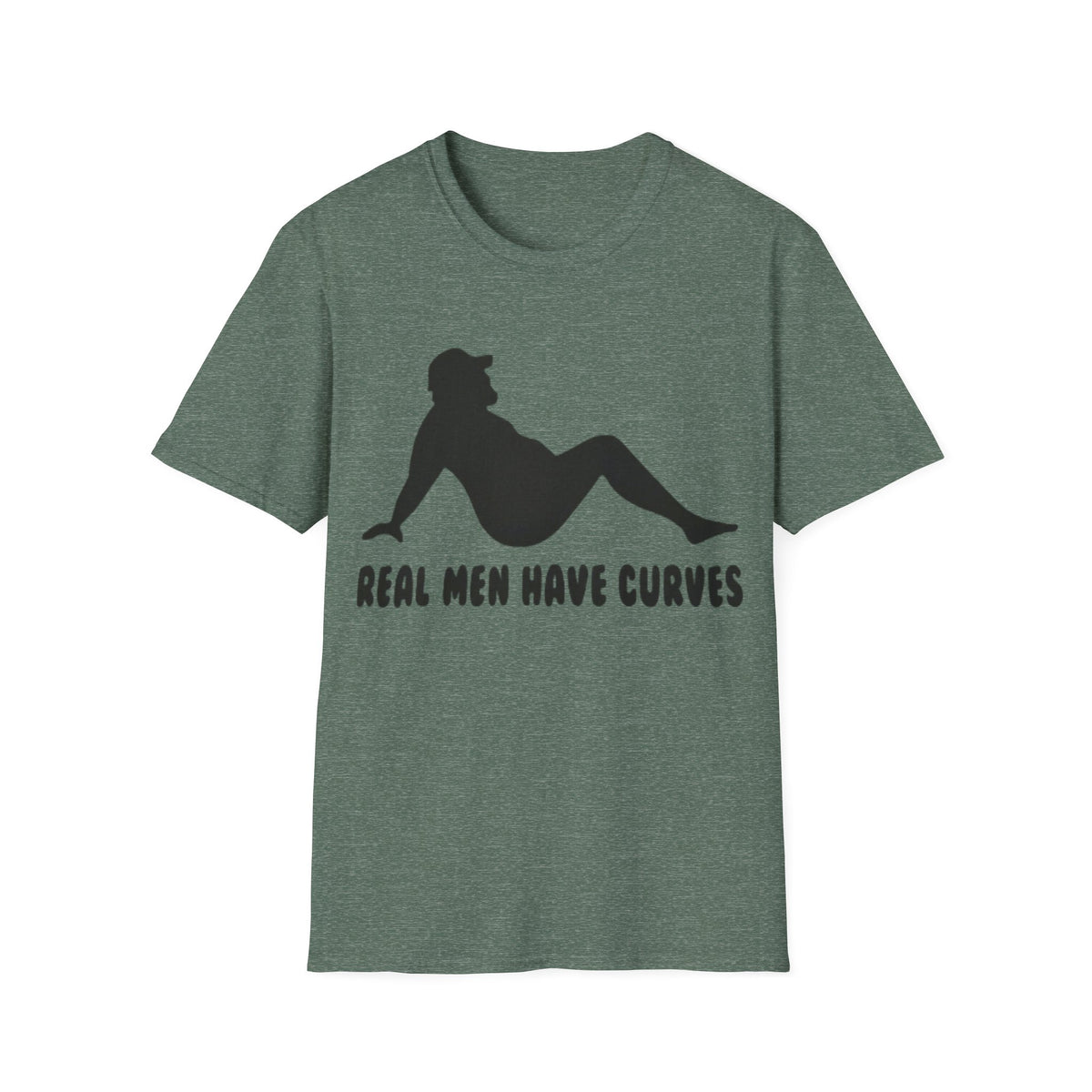 Curvy Silhouette Adult T-Shirt — "Real Men Have Curves" Graphic Tee