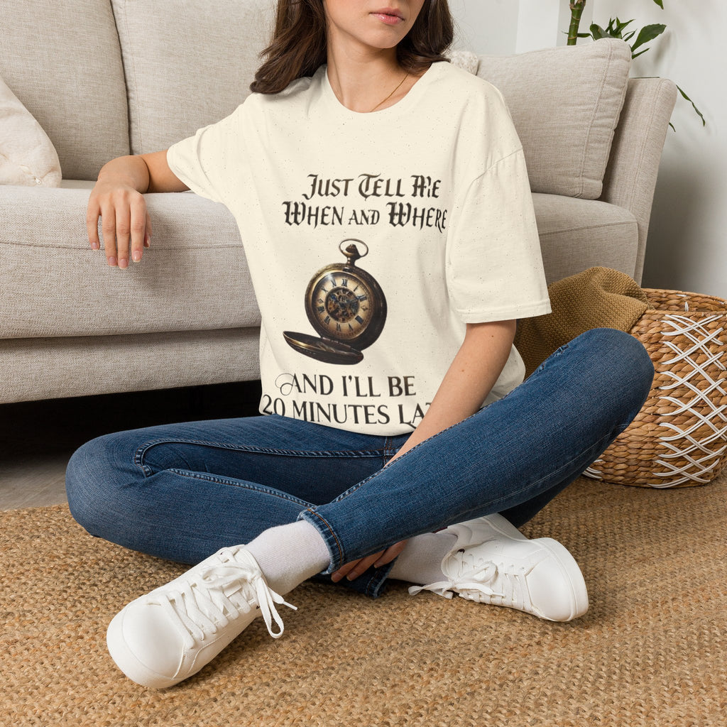 Pocket Watch Adult T-Shirt — "Just Tell Me When and Where" Vintage Timepiece Tee