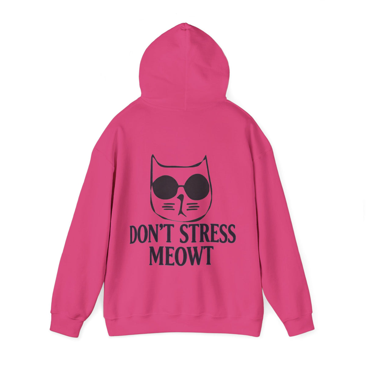 Don't Stress Meowt Adult Hoodie — Relaxed Cat Graphic Sweatshirt