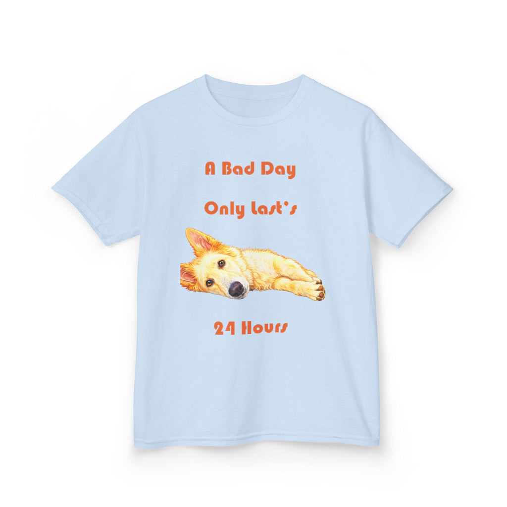 A Bad Day Only Lasts 24 Hours Kids Tee | Cute Corgi Illustration