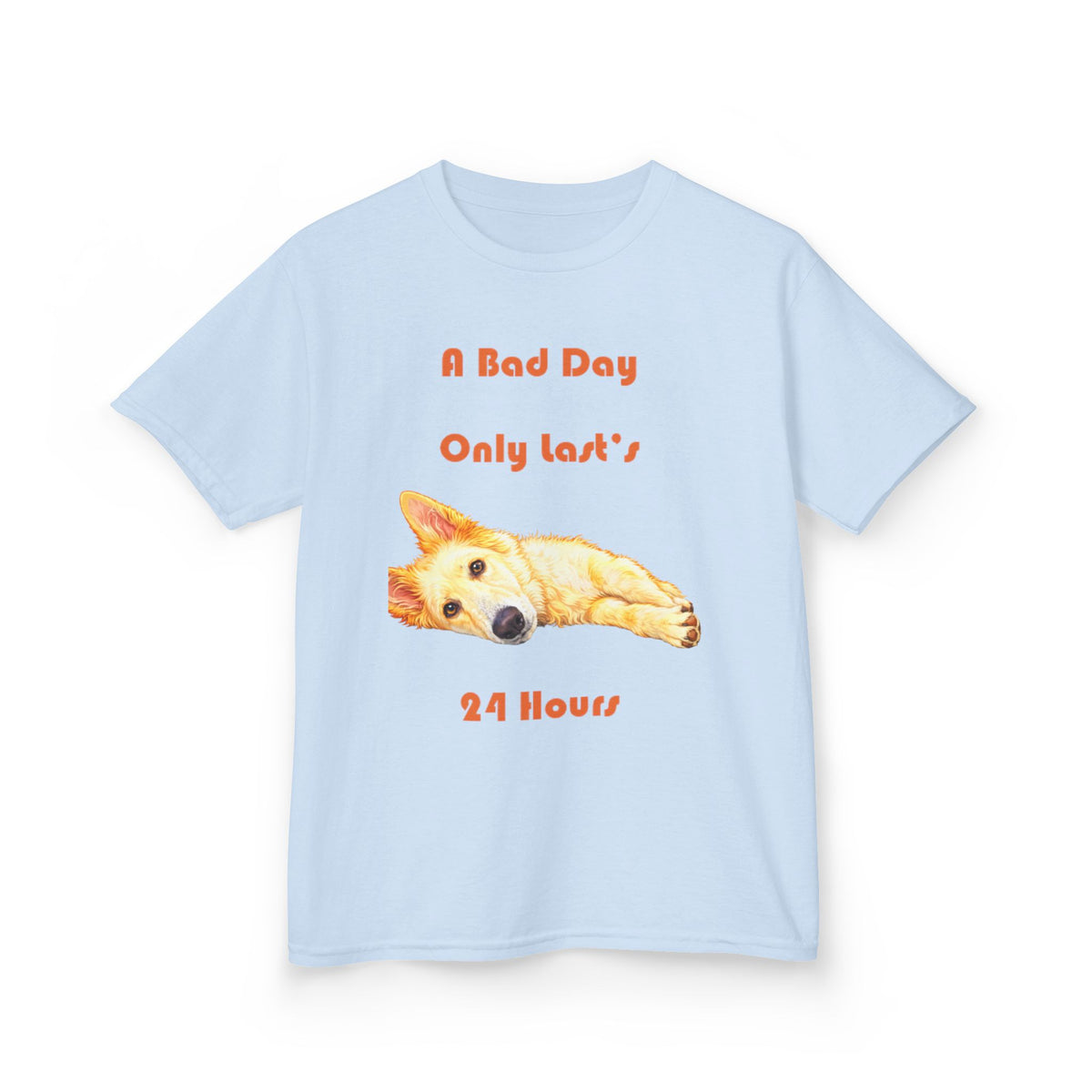 A Bad Day Only Lasts 24 Hours Kids Tee | Cute Corgi Illustration