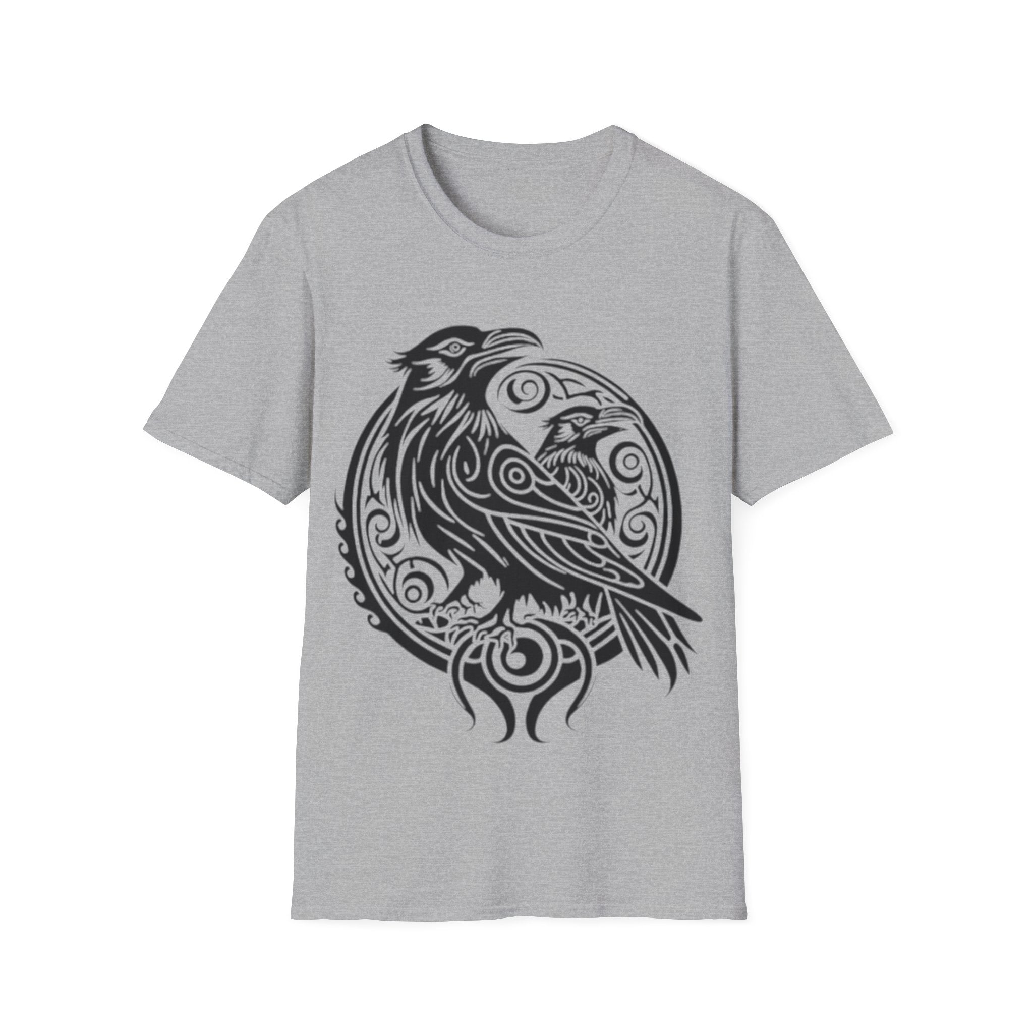 Odens Raven's Tribal Art Adult T-Shirt — Huginn and Muninn
