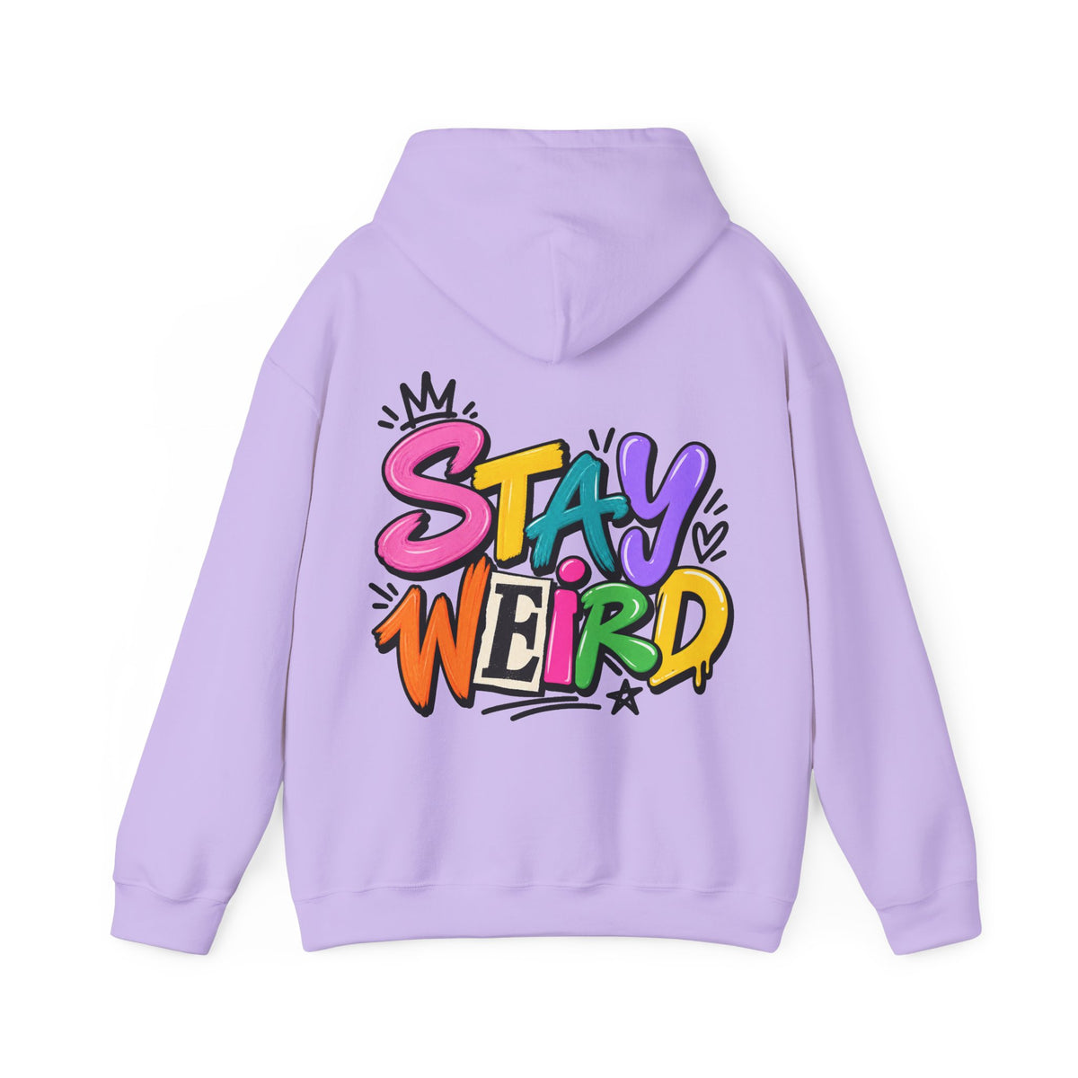 Stay Weird Adult Hoodie – Colorful Graffiti Graphic Hoodie