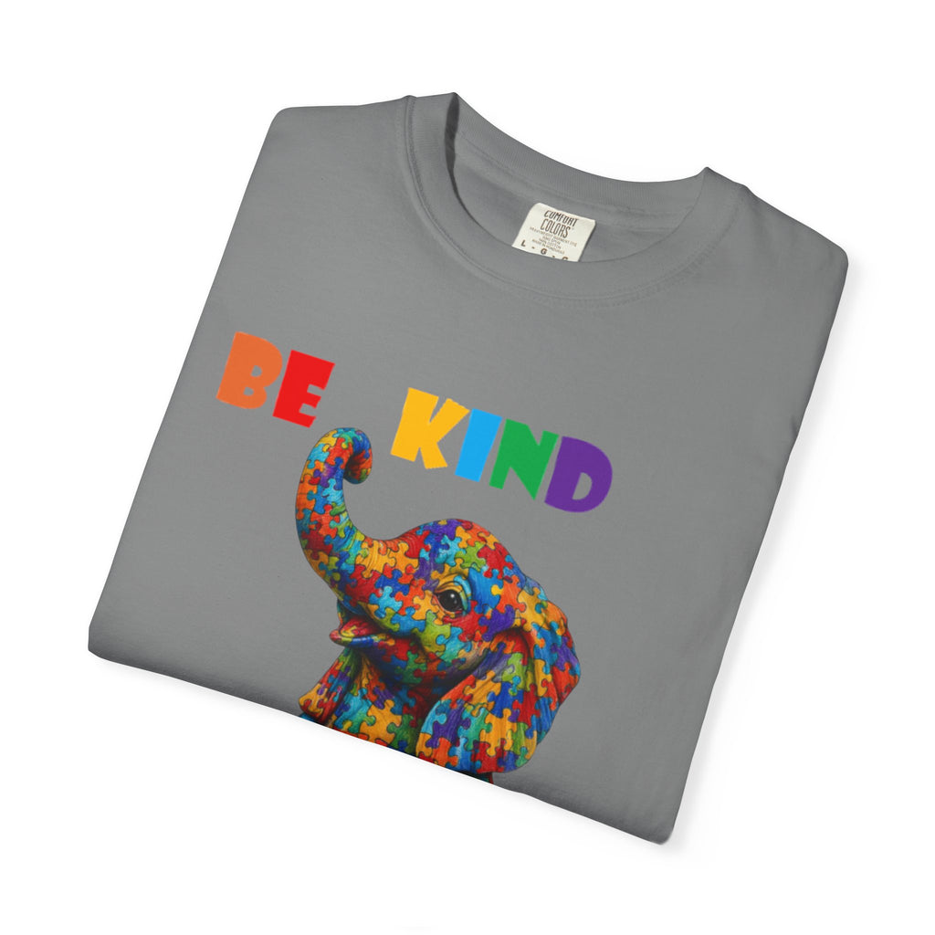 Be Kind Be Strong Elephant T-shirt | Colorful Puzzle Pattern Adult T-Shirt