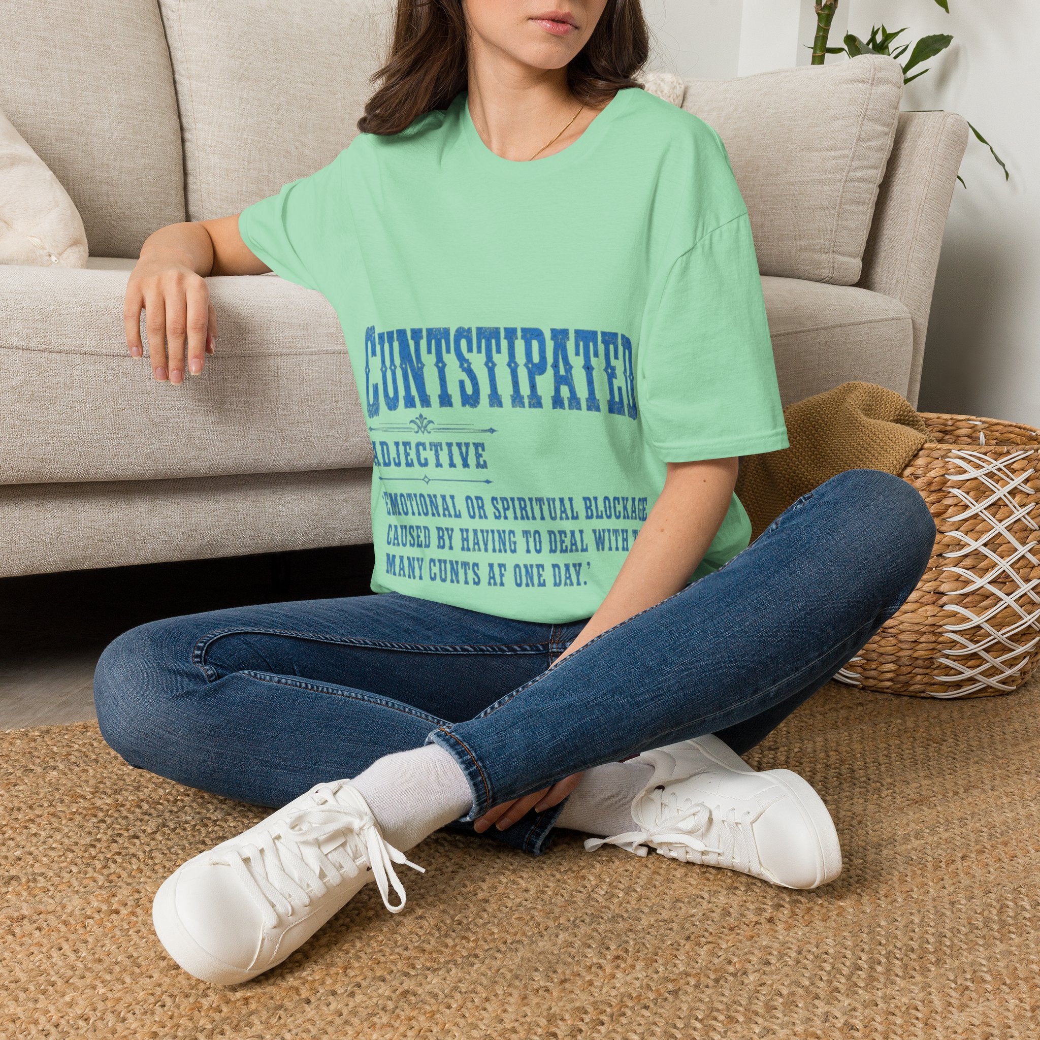 Graphic Adult Tee — 'Cuntstipated' Bold Text Shirt