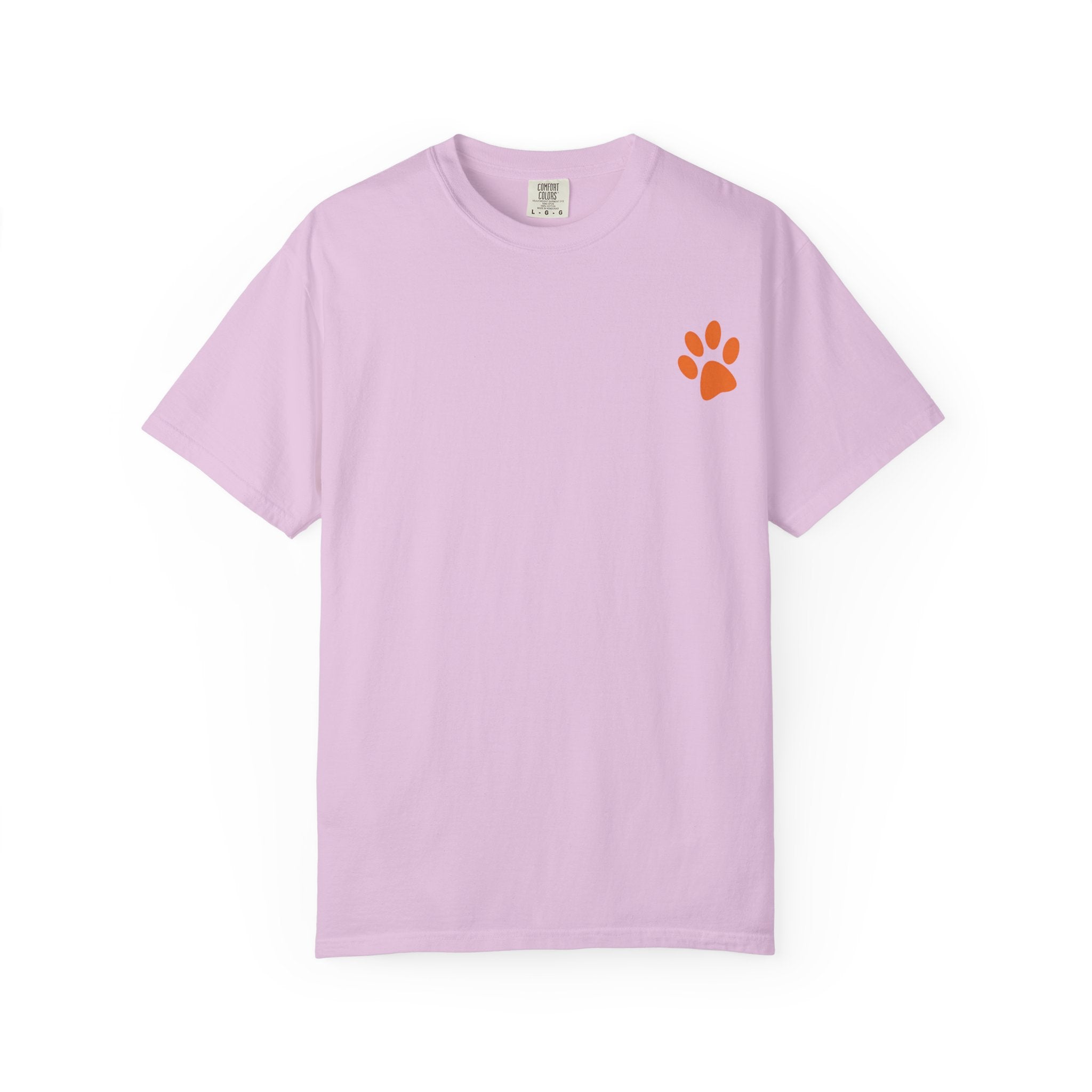 A Little Hat-Titude Puppy Adult T-Shirt | Cute Dog with Pink Hat, Paw Print