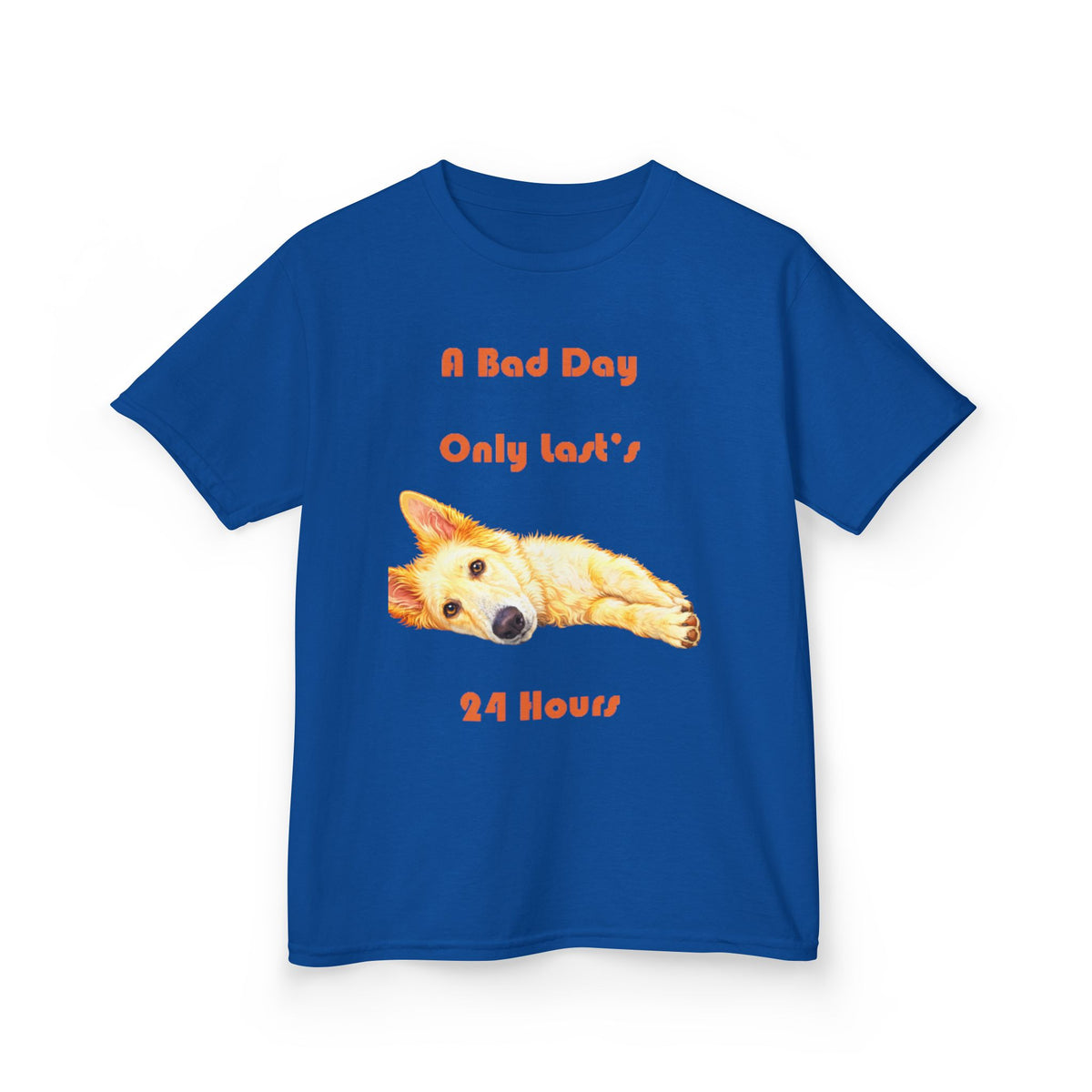 A Bad Day Only Lasts 24 Hours Kids Tee | Cute Corgi Illustration