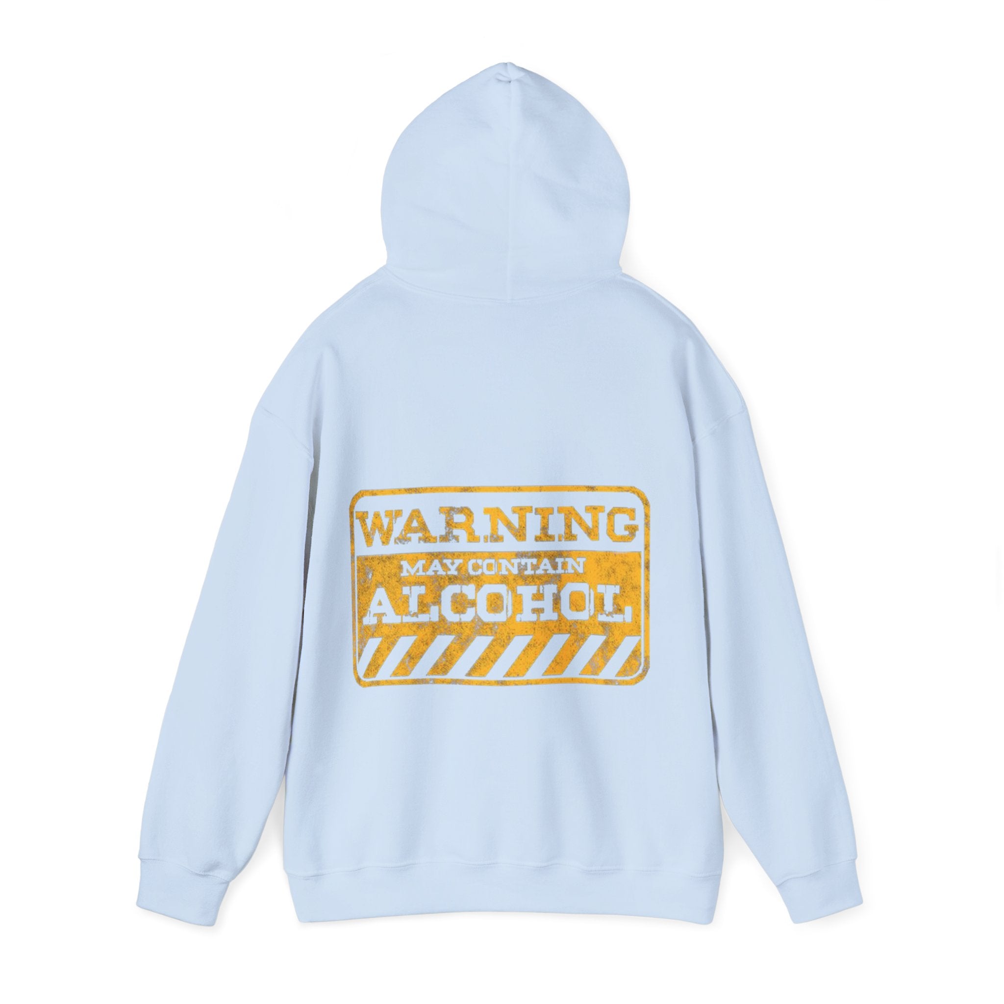 Warning May Contain Alcohol Adult Hoodie — Funny Bar & Party Drinking Sweatshirt