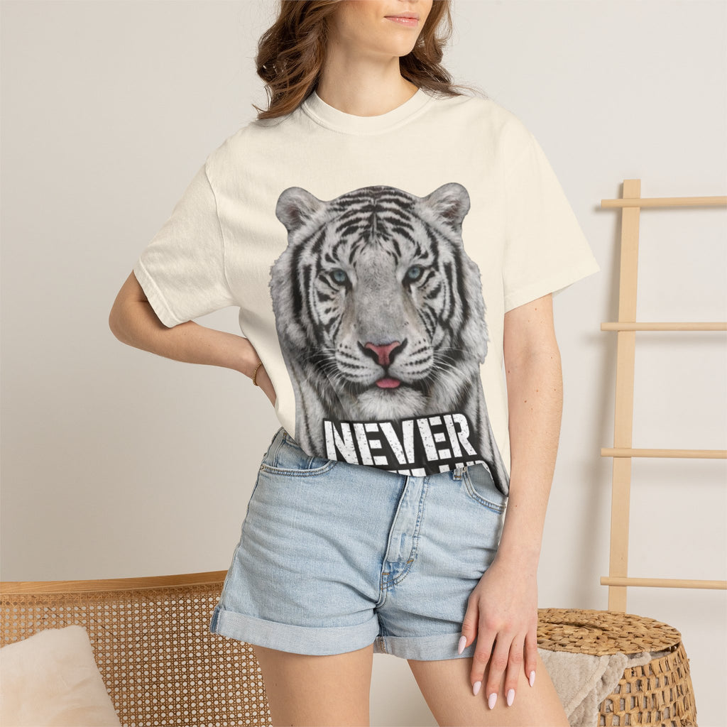 Never Give Up Tiger Adult T-Shirt