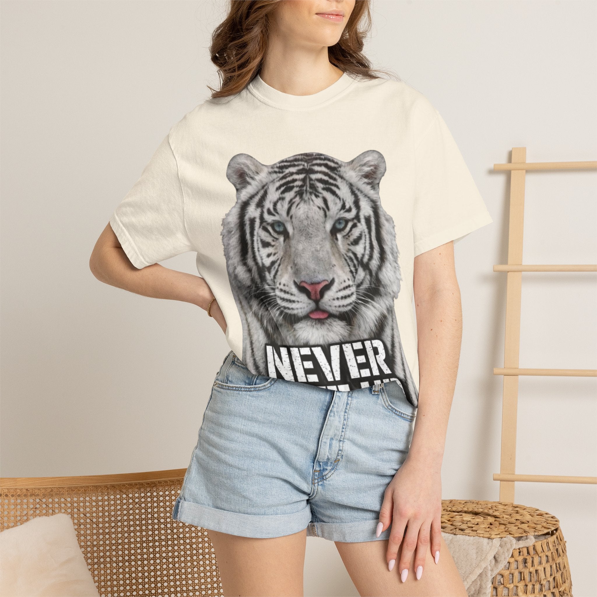 Never Give Up Tiger Adult T-Shirt