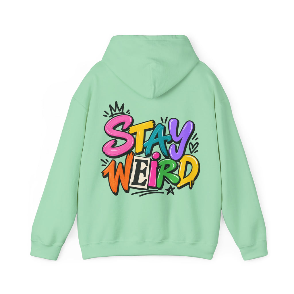 Stay Weird Adult Hoodie – Colorful Graffiti Graphic Hoodie