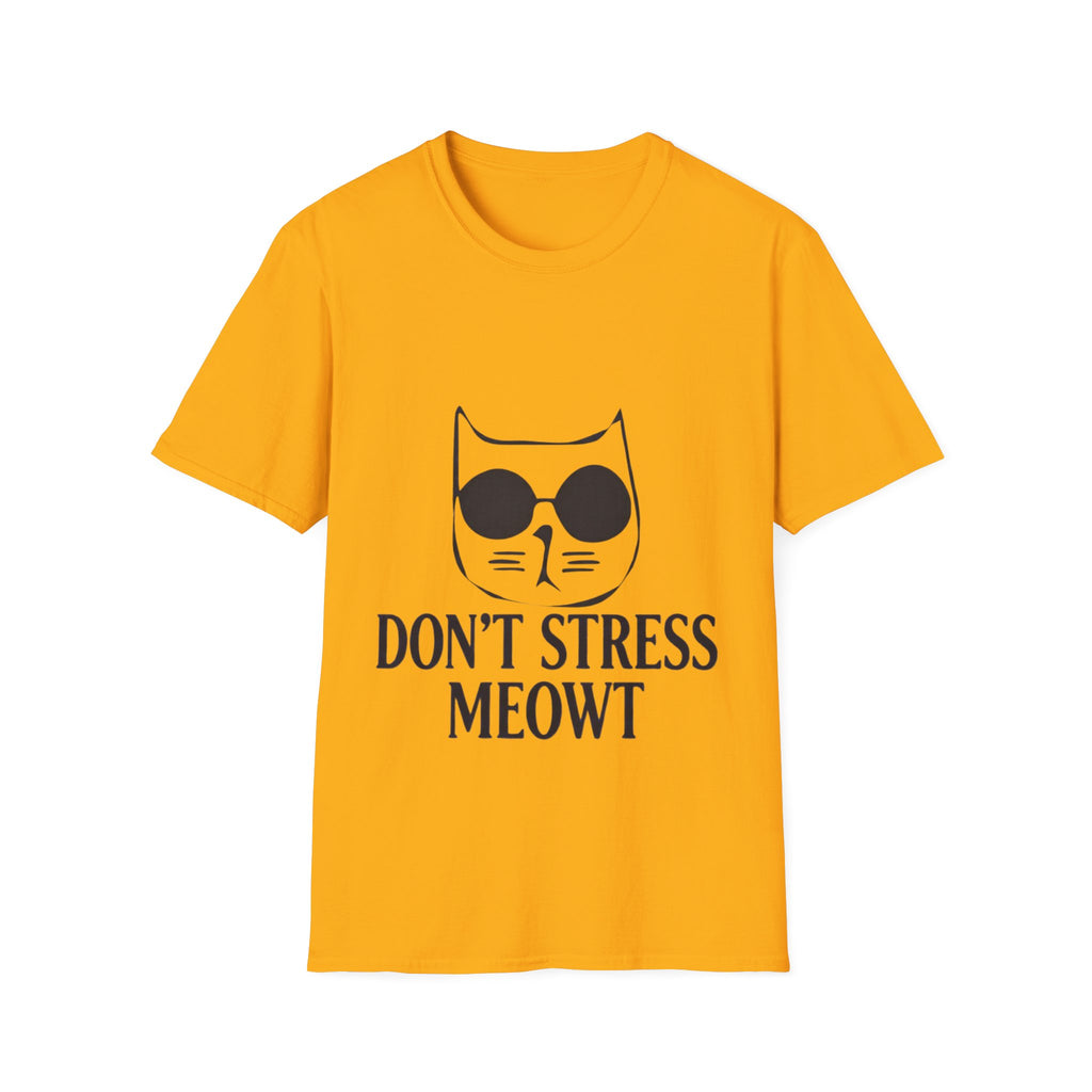 Cat Graphic Adult T-Shirt — "Don't Stress Meowt" Relaxed Tee for Cat Lovers