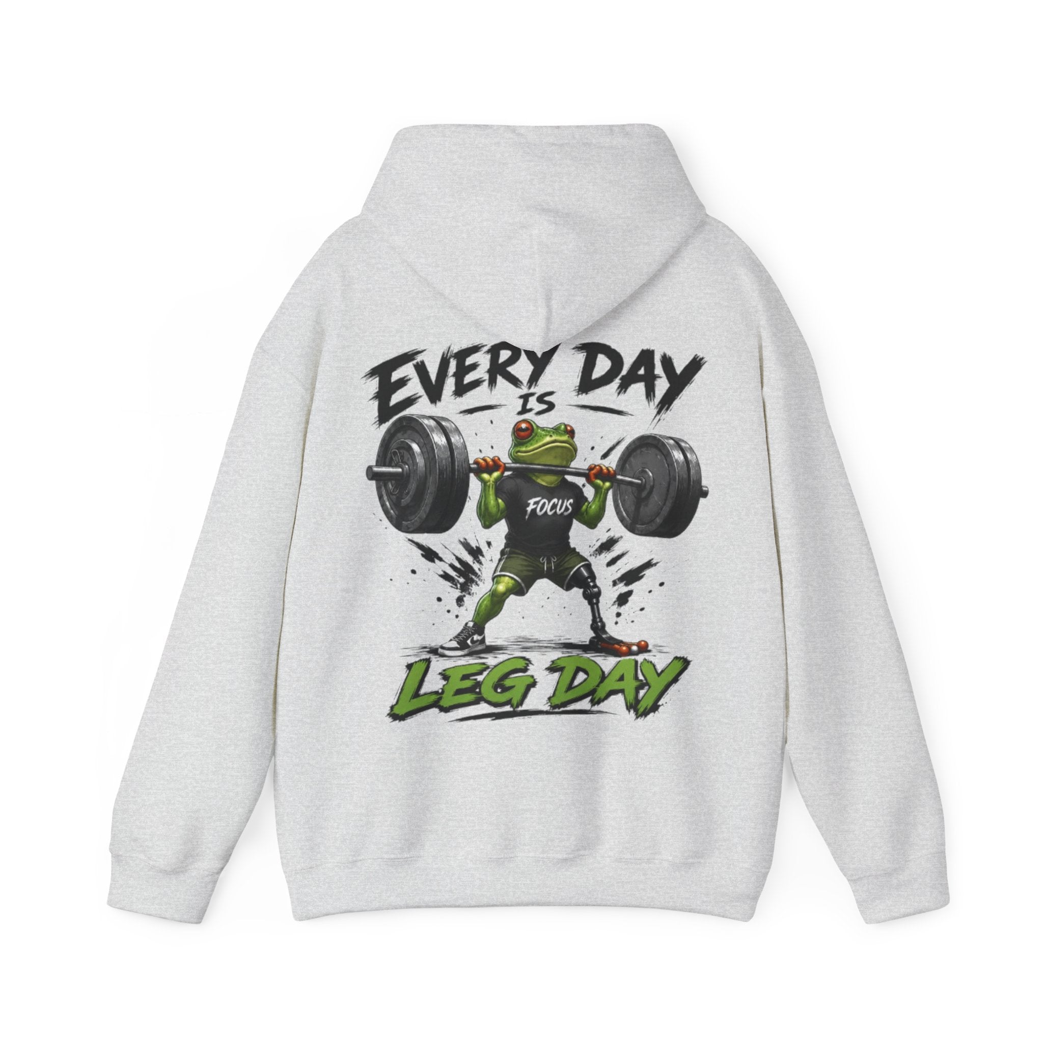 Adult Hoodie - "Every Day Is Leg Day" Frog Weightlifting Gym Hoodie