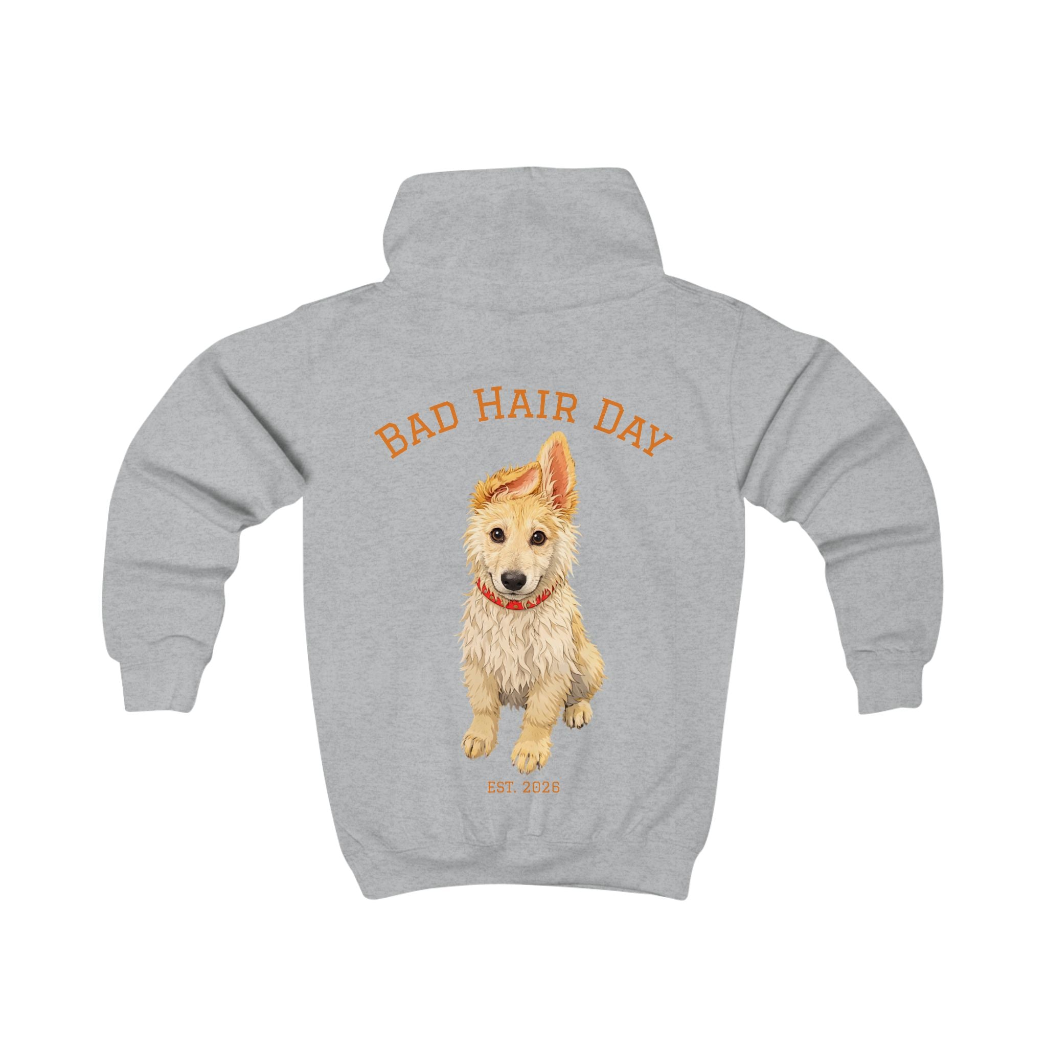 Bad Hair Day Puppy Kids Hoodie | Cute Dog Paw Chest Print