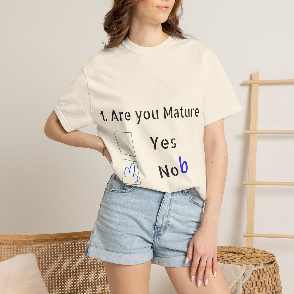 Adult T-Shirt — Funny "Are You Mature?" Checkbox Graphic Tee