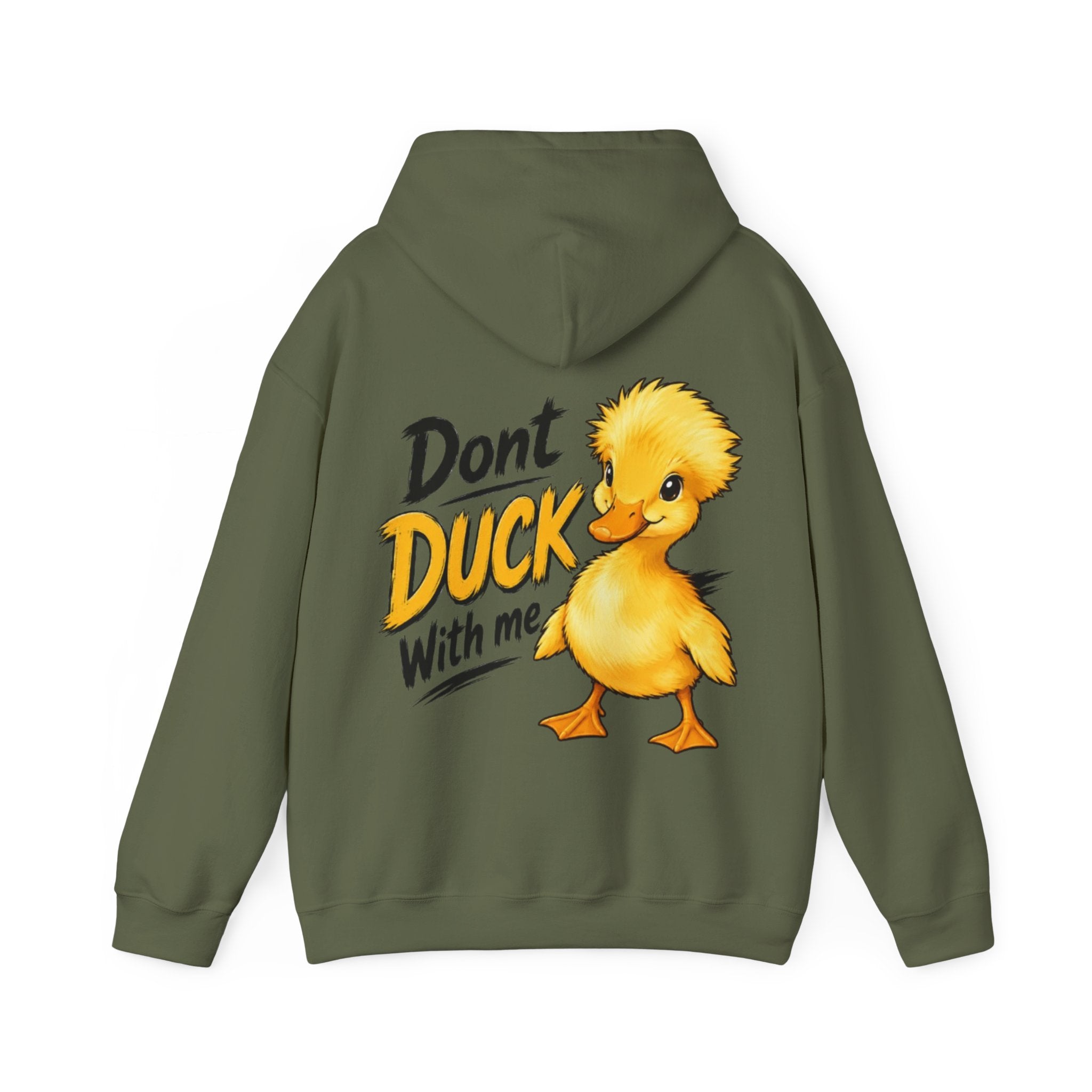 Duck Graphic Adult Hoodie - "Don't Duck With Me" Cute Duck back Sweatshirt