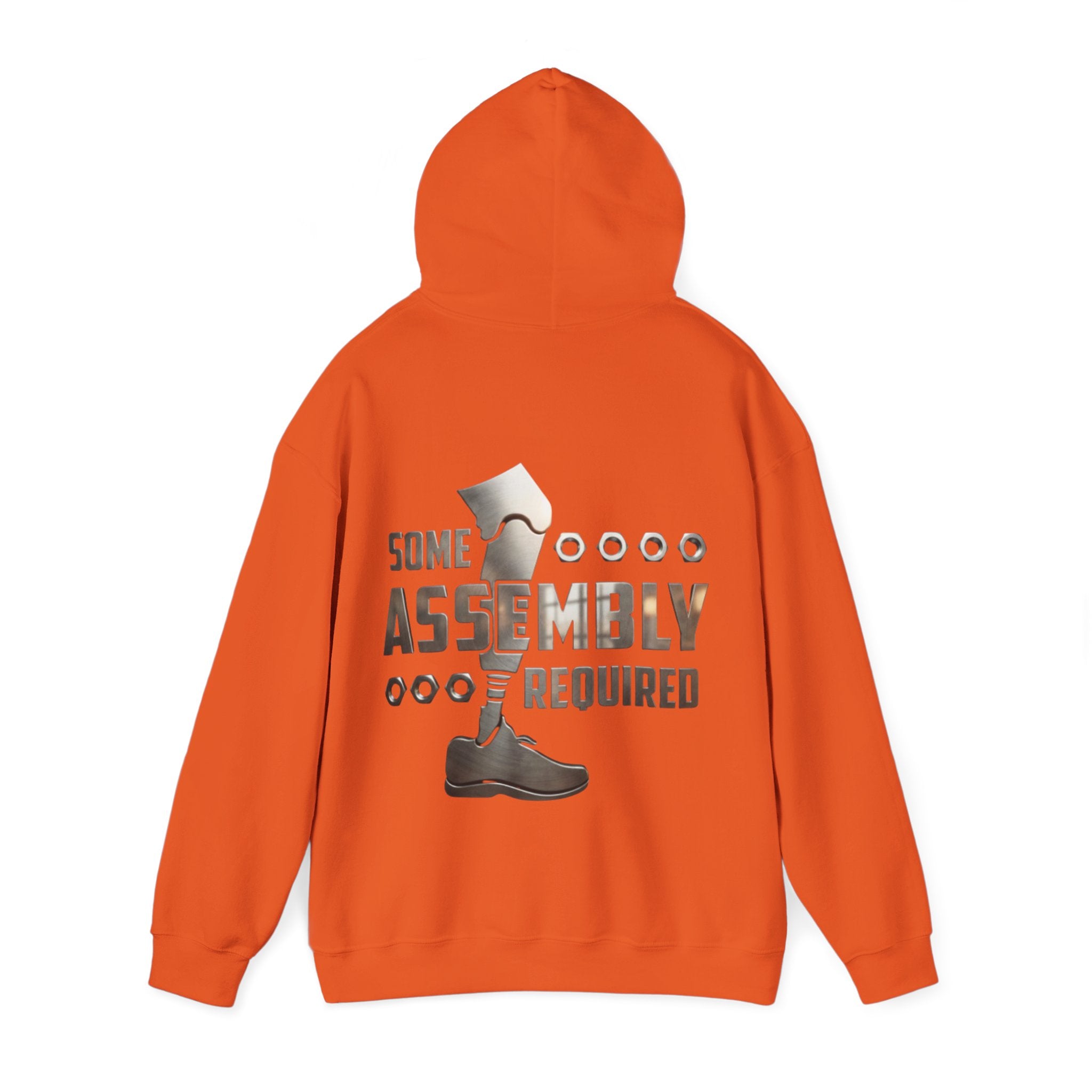 Adult Hoodie — "Some Assembly Required" Robot Leg Graphic Pullover