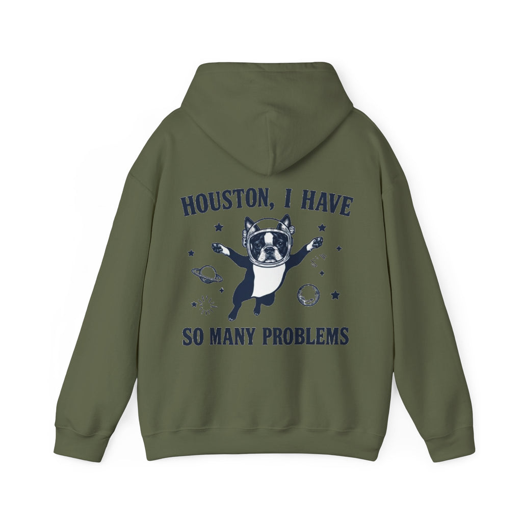 Houston, I Have So Many Problems Adult Hoodie — Funny Space French Bulldog Graphic Hoodie