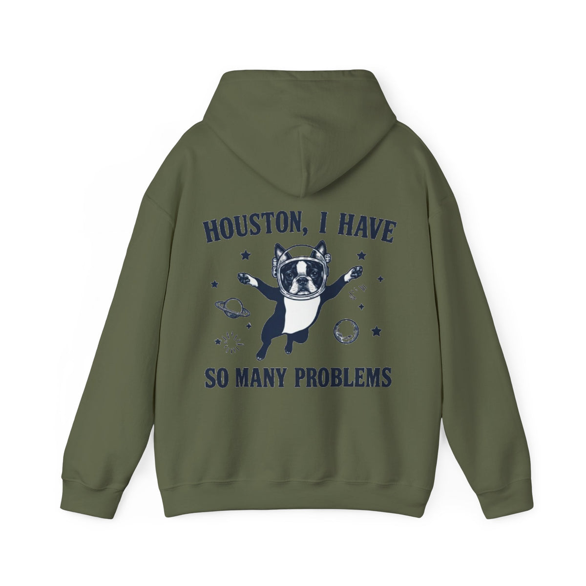 Houston, I Have So Many Problems Adult Hoodie — Funny Space French Bulldog Graphic Hoodie