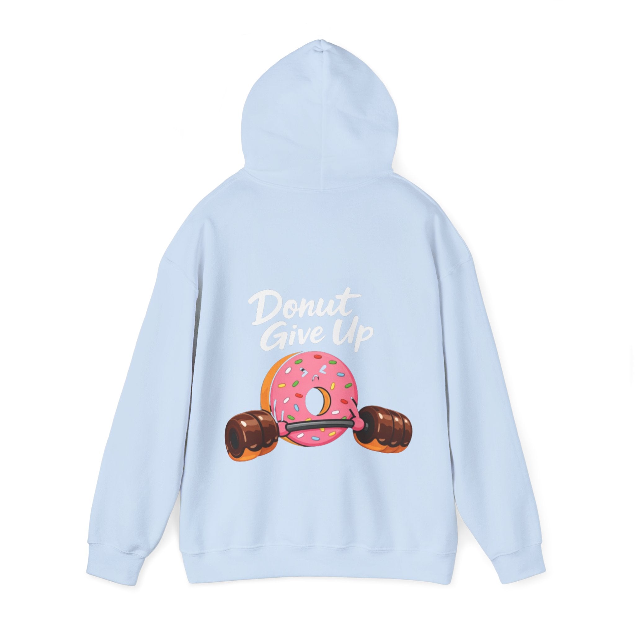 Donut Give Up Adult Hoodie — Funny Fitness Donut Graphic Sweatshirt