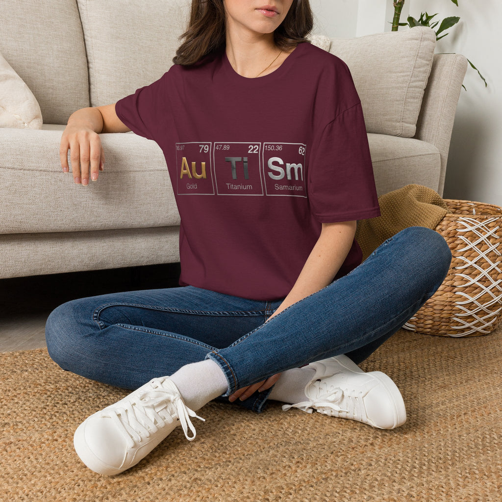 Adult T-Shirt — 'Au Ti Sm' Periodic Table Autism Awareness Tee