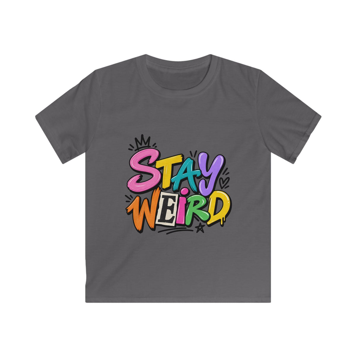 Kids T-shirt - "Stay Weird" Colorful Graffiti Shirt for Kids, Playful Self-Expression Gift