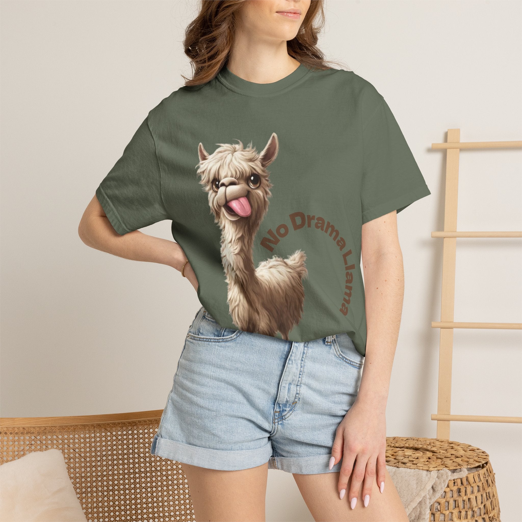 No Drama Llama Adult T-Shirt — Funny Llama Graphic Tee for Animal Lovers