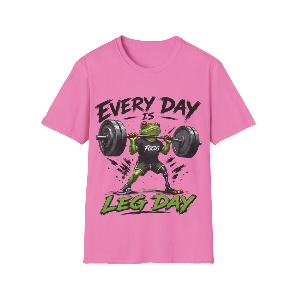 Weightlifting Frog Adult T‑Shirt — "Every Day Is Leg Day" Graphic Tee