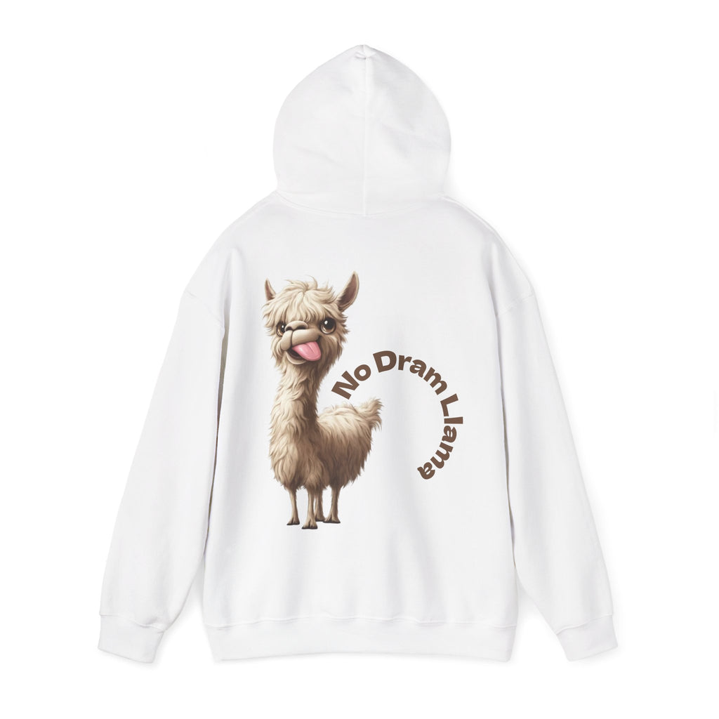 No Dram Llama Adult Hoodie – Cute Llama Graphic Pullover