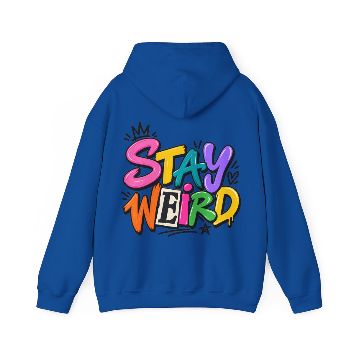 Stay Weird Adult Hoodie – Colorful Graffiti Graphic Hoodie