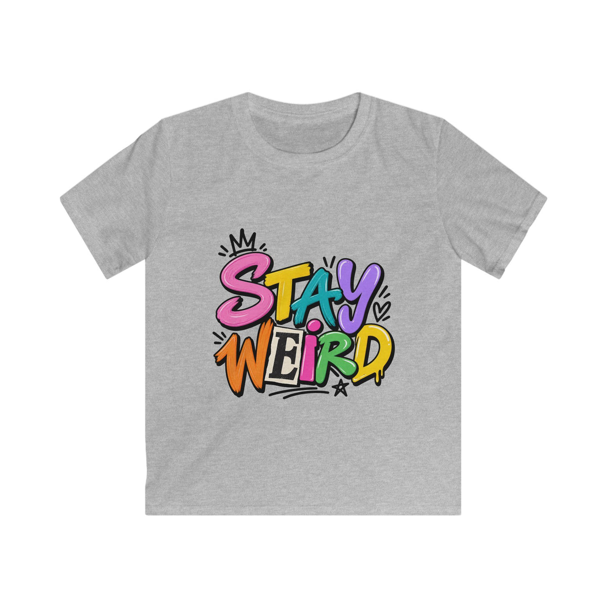 Kids T-shirt - "Stay Weird" Colorful Graffiti Shirt for Kids, Playful Self-Expression Gift