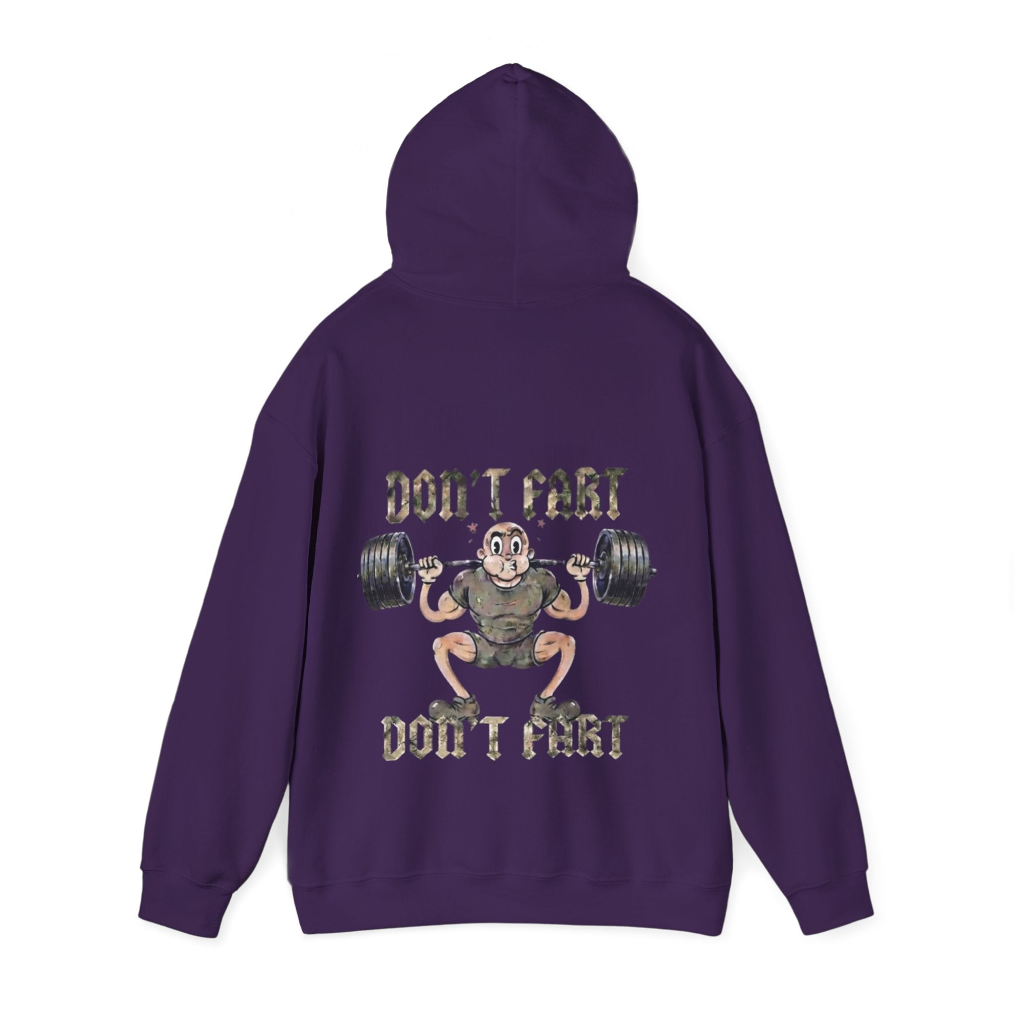 Funny Weightlifting Adult Hoodie — "Don't Fart" Gym Sweatshirt