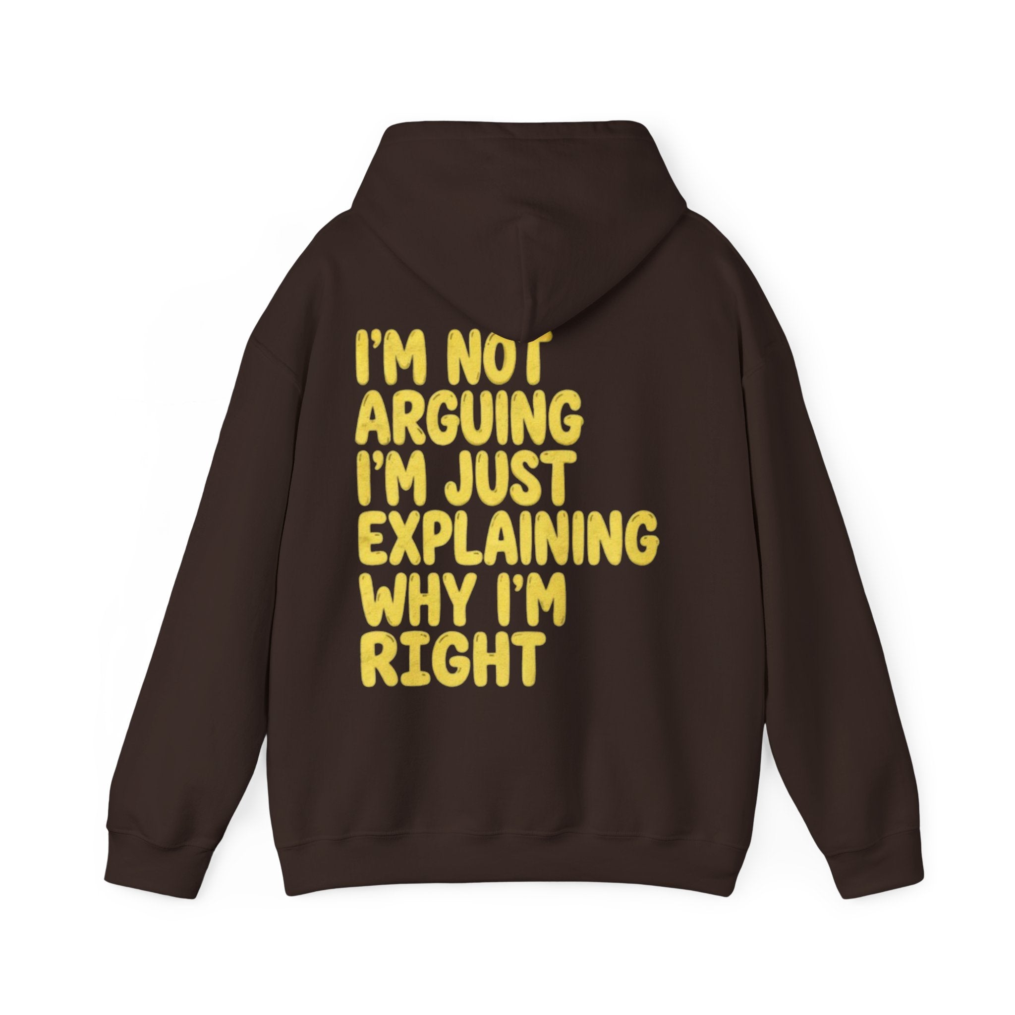 I'm Not Arguing Adult Hoodie — Funny "I'm Just Explaining Why I'm Right" Graphic Hoodie