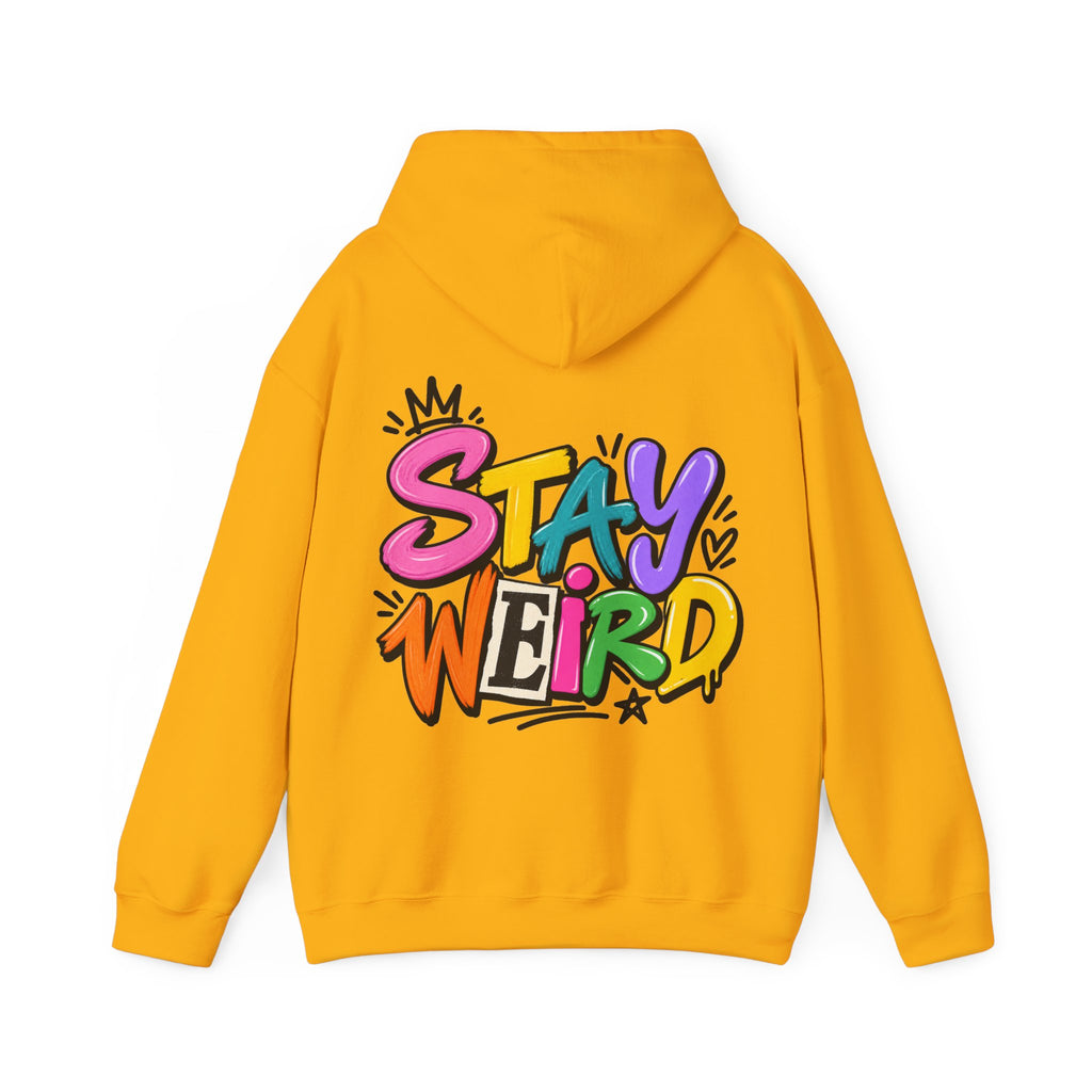 Stay Weird Adult Hoodie – Colorful Graffiti Graphic Hoodie