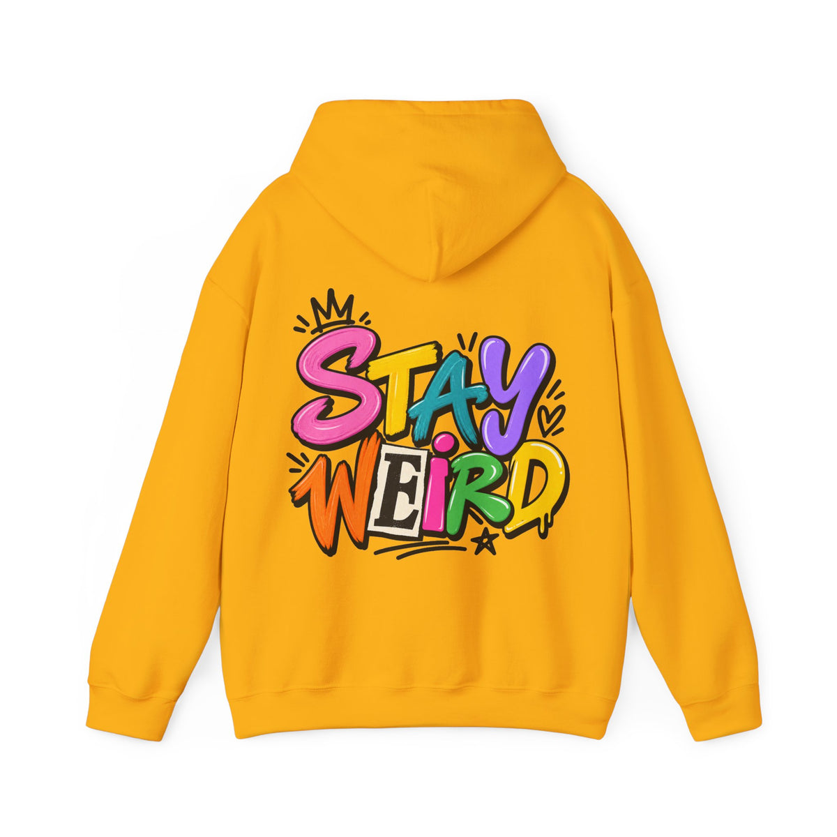 Stay Weird Adult Hoodie – Colorful Graffiti Graphic Hoodie