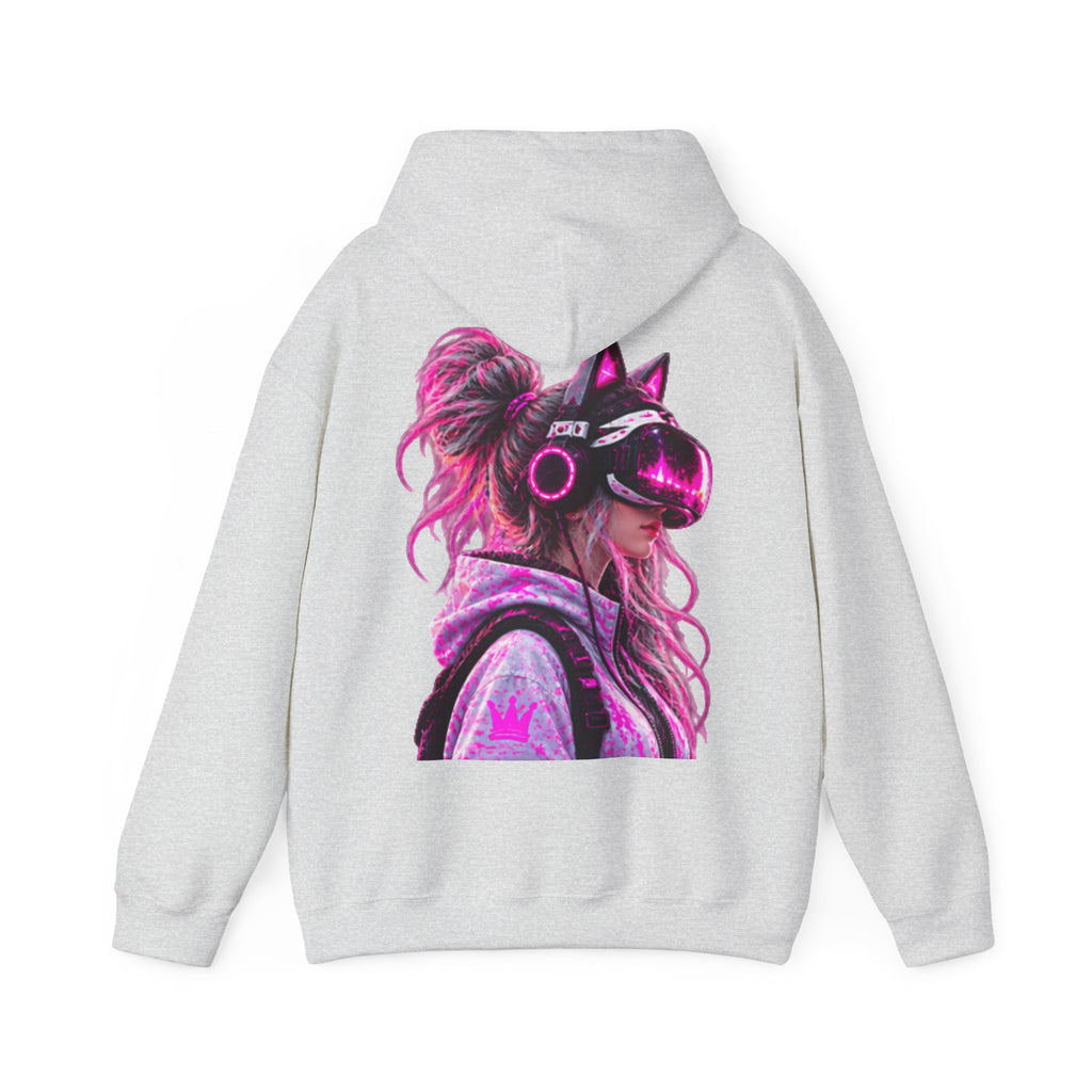 Cyberpunk VR Adult Hoodie — Neon Retro Gamer Aesthetic