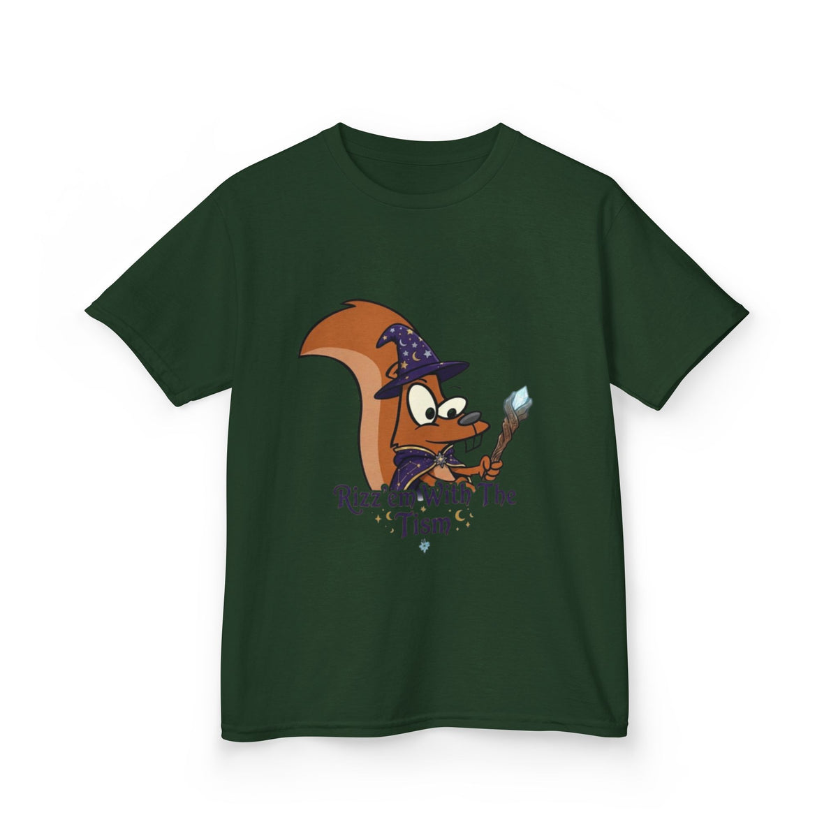 Wizard Fox kids Kids T‑Shirt — "Rizz em With The 'Tism" Cute Magical Tee