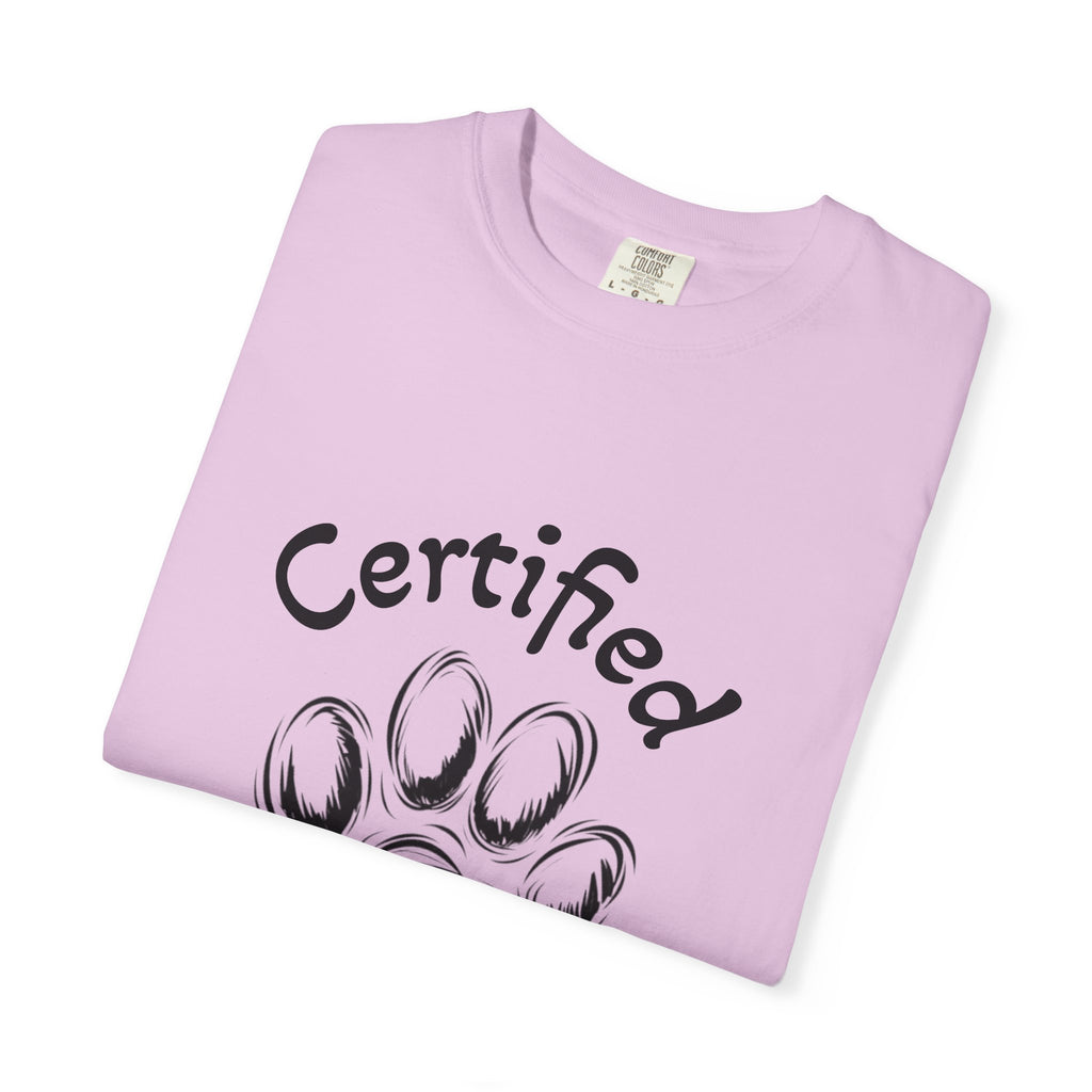 Certified Dog Person Adult T-Shirt — Paw Print Graphic Tee for Dog Lovers