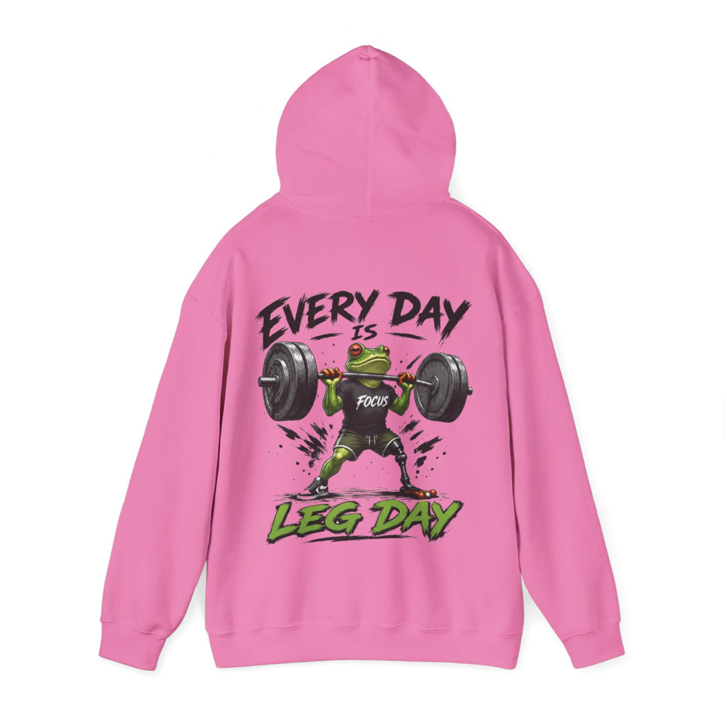 Adult Hoodie - "Every Day Is Leg Day" Frog Weightlifting Gym Hoodie